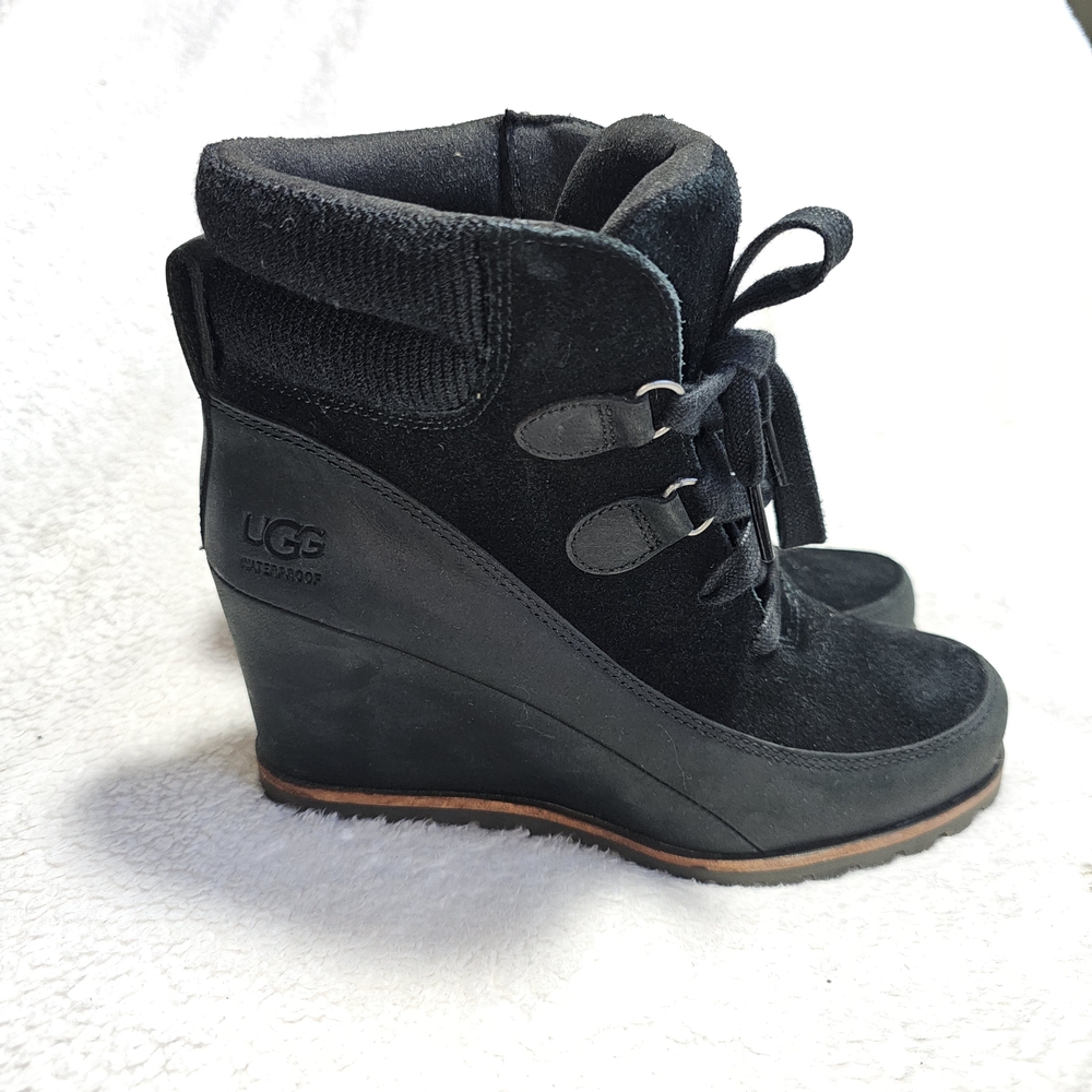 UGG Black Wedge Boots - Picture 2 of 12